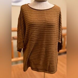 🍂 Time and Tru Textured Knit Sweater – Cozy Earthy Brown